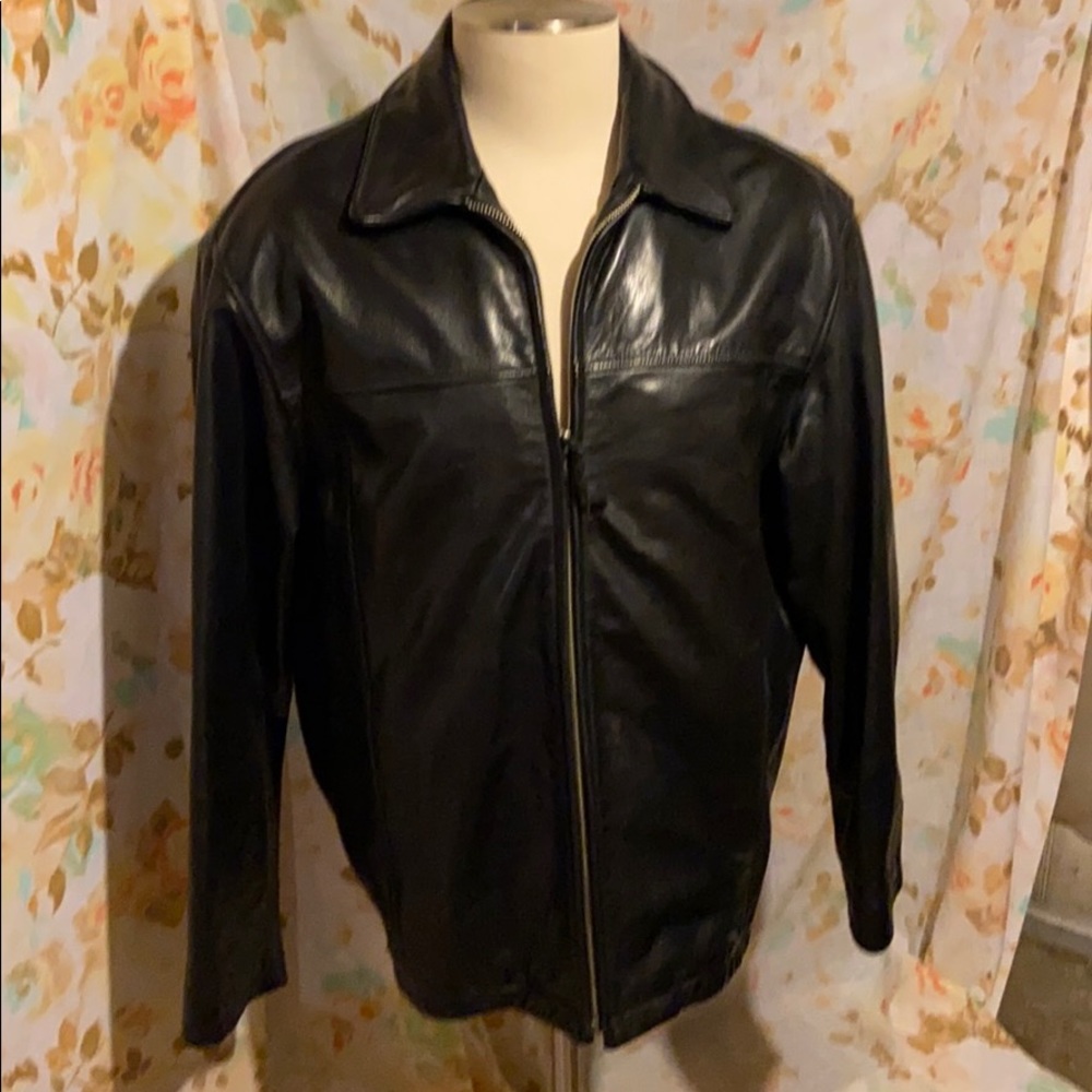 Black leather jacket